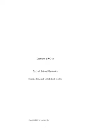 Aircraft Lateral Dynamics