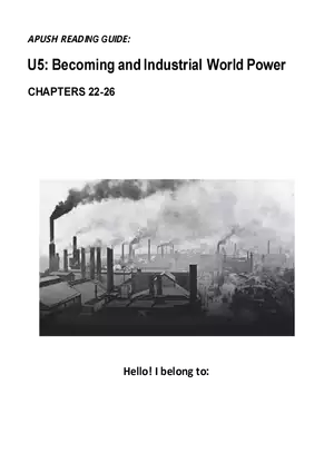 U5: Becoming and Industrial World Power