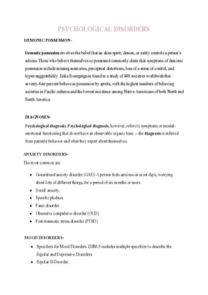 Psychology  9. Psychological Disorders