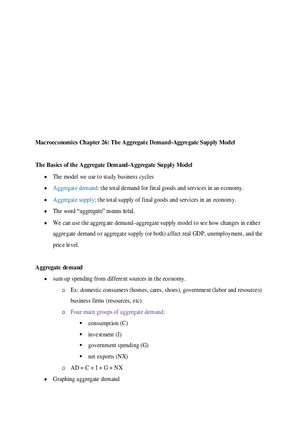 Chapter 26 Macroeconomics- The Aggregate Demand-Aggregate Supply Model
