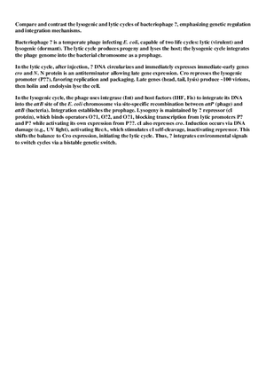 Lysogenic and Lytic Cycles of Bacteriophage
