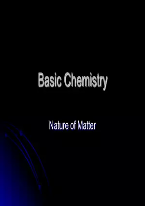 Basic Chemistry Notes
