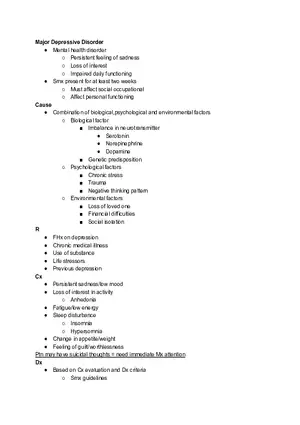 Major Depressive Disorder