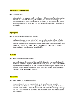 Pharmacology Study Guide