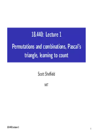Lecture 1: Permutations and combinations