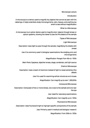 Microscope Lecture - Introduction