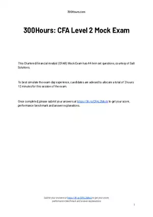 CFA Level 2 Mock Exam