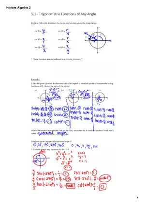 5.1 - Trig Functions of Any Angle Notes Key Day