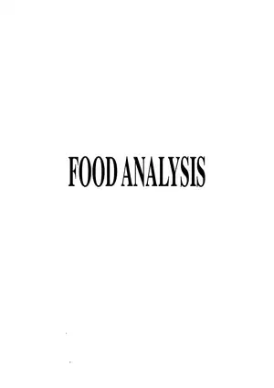 Food Analysis Introduction