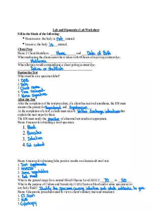 Lab and Diagnostics Lab Worksheet #1