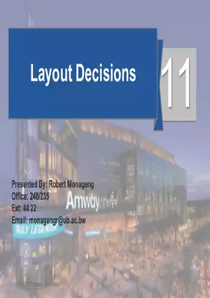 Lecture 11 - Layout Decisions