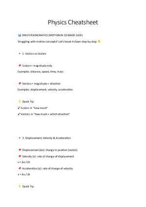Physics Cheatsheet