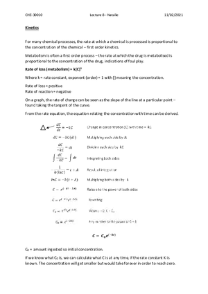 Lecture 8 - Kinetics