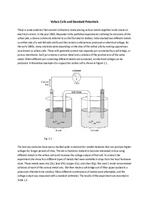 Voltaic Cells and Standard Potentials