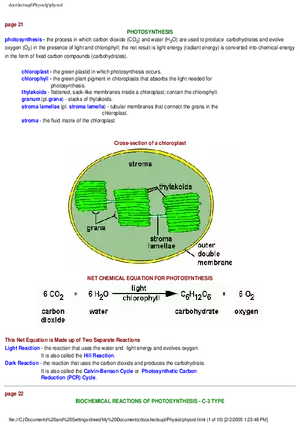 Photosynthesis - Chemical Equation for Photosynthesis