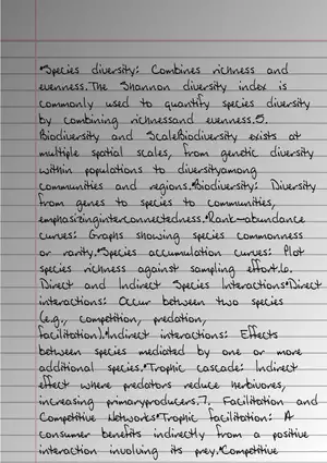 Species Diversity Note