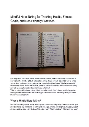 Mindful Note-Taking for Tracking Habits, Fitness Goals, and Eco-Friendly Practices