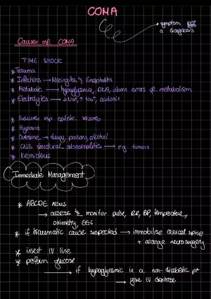 Coma Study Notes