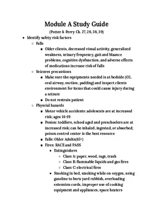 Module A Study Guide