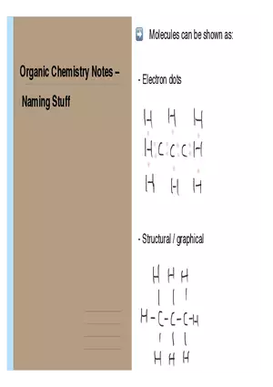 Organic Chemistry Notes - Naming Stuff