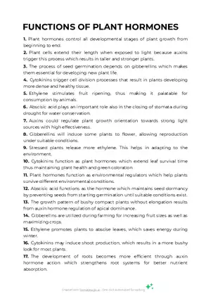 Functions of Plant Hormones