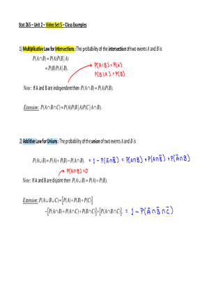 Stat 265 - Unit 2 - Video Set 5 - Class Examples