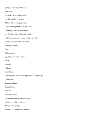 Obstetric Abdominal Palpation