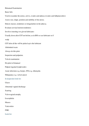 Bimanual Examination