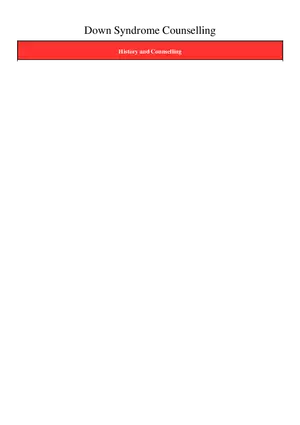 Down Syndrome Counselling