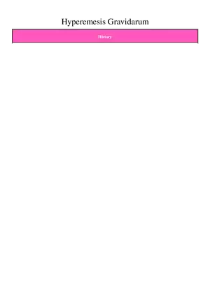 Hyperemesis Gravidarum