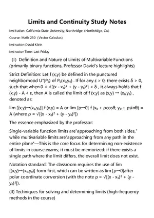 Limits and Continuity