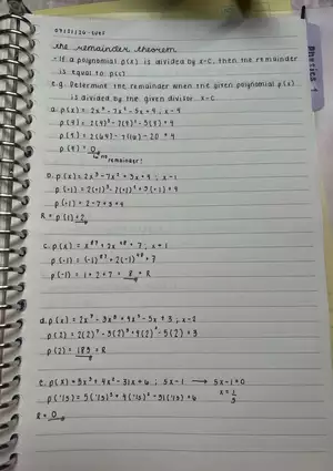 The Remainder Theorem