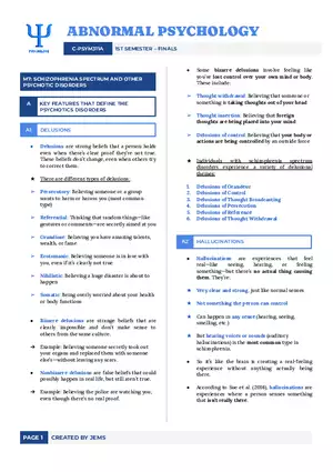Schizophrenia Spectrum and Other Psychotic Disorders