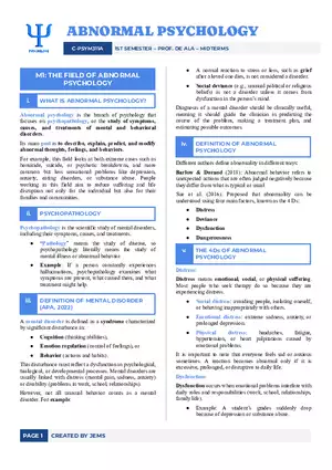 The Field of Abnormal Psychology