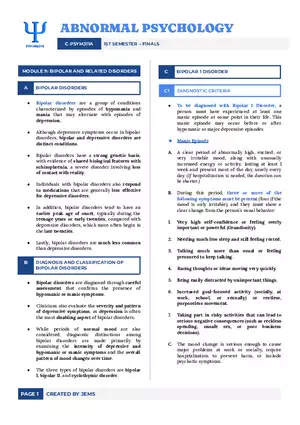 Bipolar and Related Disorders