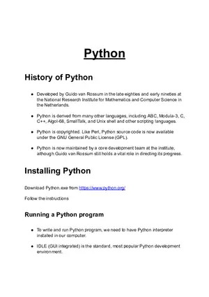 Basics of Python