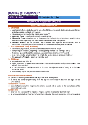 Psychodynamic Theories of Personality