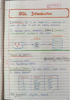 SQL Handwritten Notes