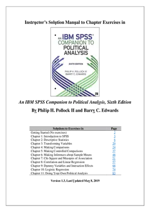 Solution Manual for An IBM SPSS Companion to Political Analysis