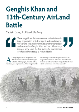 Genghis Khan and 13th-Century AirLand Battle