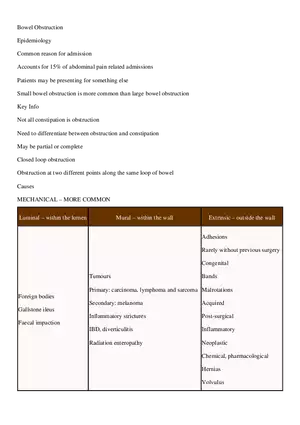 Bowel Obstruction