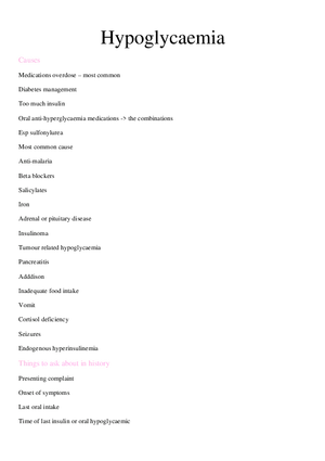 Hypoglycaemia
