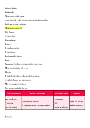 Ischemic Colitis