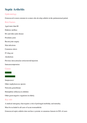 Septic Arthritis
