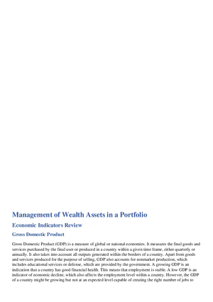Management of Wealth Assets in a Portfolio