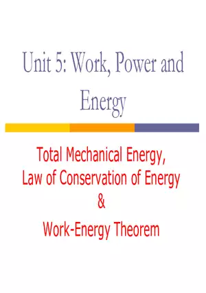 5 - WorkPowerEnergy - Conservation & Work-Energy Theorem