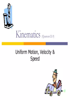 Kinematics - 1 - Uniform Motion
