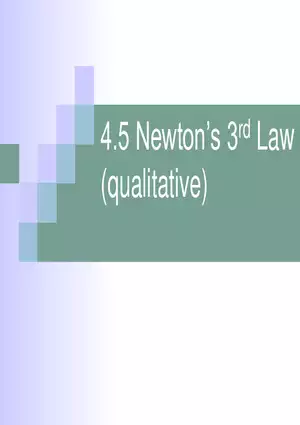 Dynamics - 4 - Newton's 3rd Law