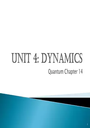 Dynamics - 1 - Newton's 1st and 2nd Laws