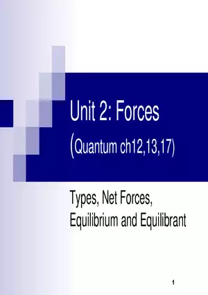 Forces - 1 - Net Force & Equilibrium